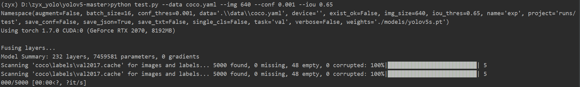 Different mAP with yours while running test.py on COCO2017 (#1615 ...