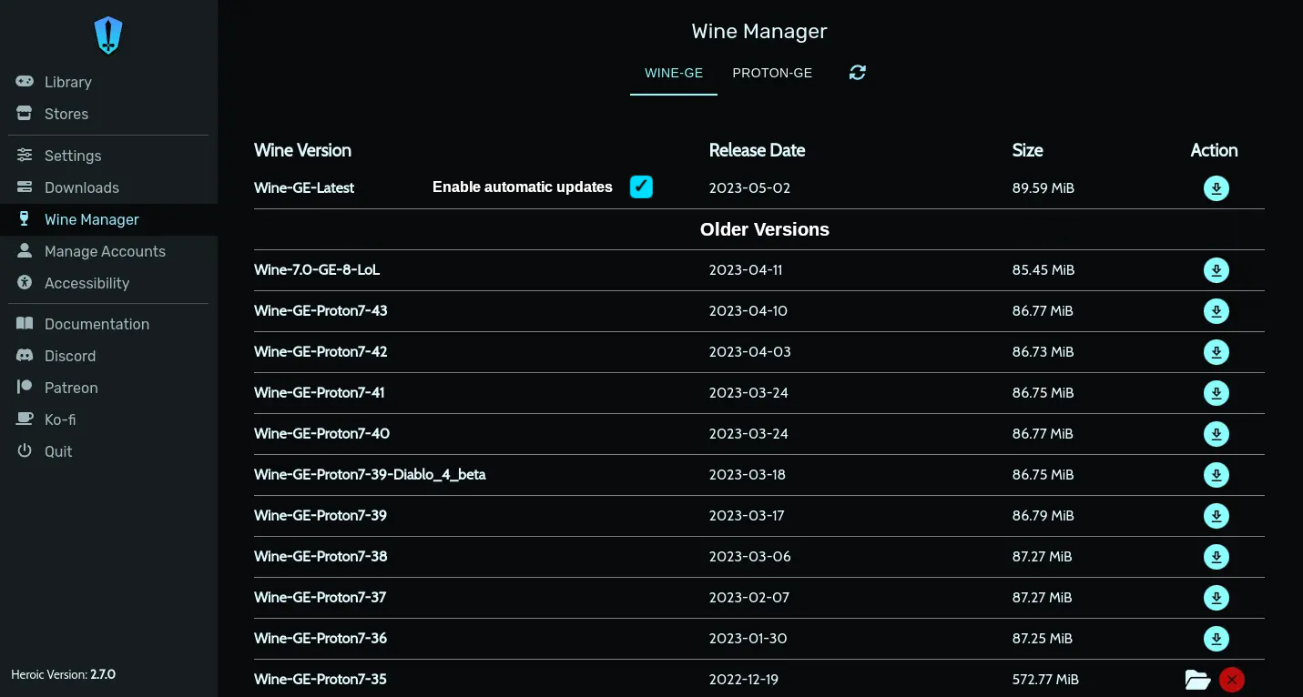 WineGE automatic updates · Issue 3001 · HeroicGamesLauncher