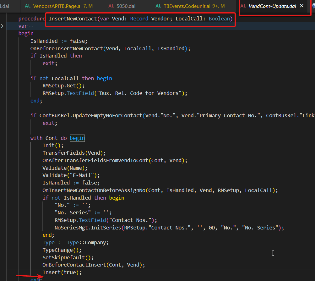codeunit 5057 "VendCont-Update" - InsertNewContact function · Issue ...