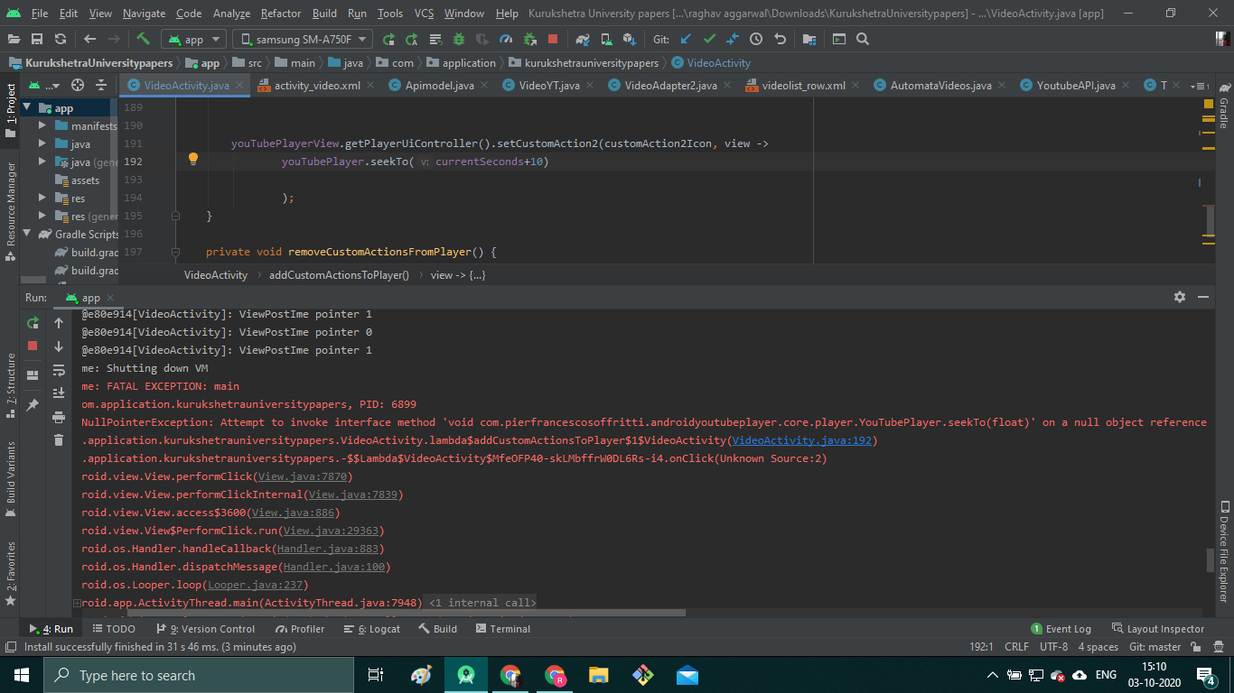How to implement 'skip 10 seconds' in complete example? Right now it ...