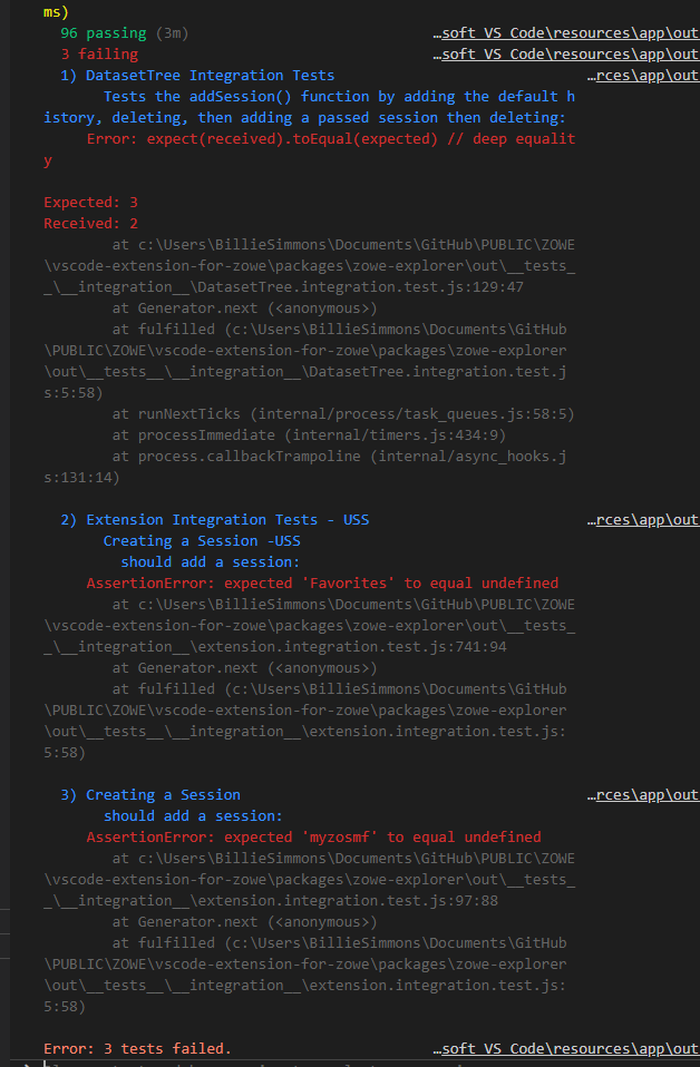 Broken Integration Tests · Issue #1595 · zowe/zowe-explorer-vscode · GitHub