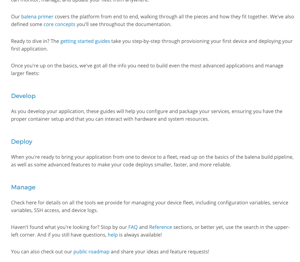 Add Link To Public Roadmap Welcome Page Issue 1015 Balena Welcome Page Issue 1015 Balena