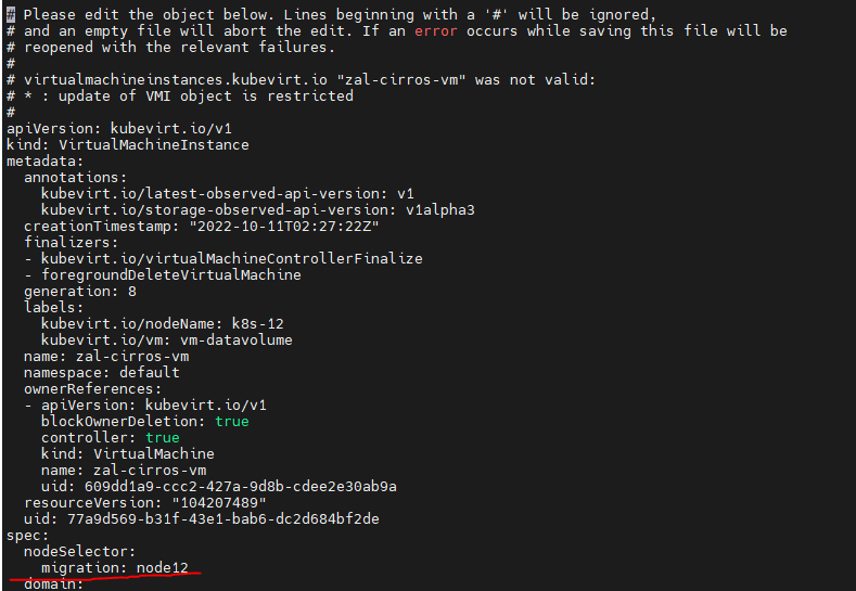 Can't add spec.nodeSelector in vmi object. · Issue 8581 · kubevirt