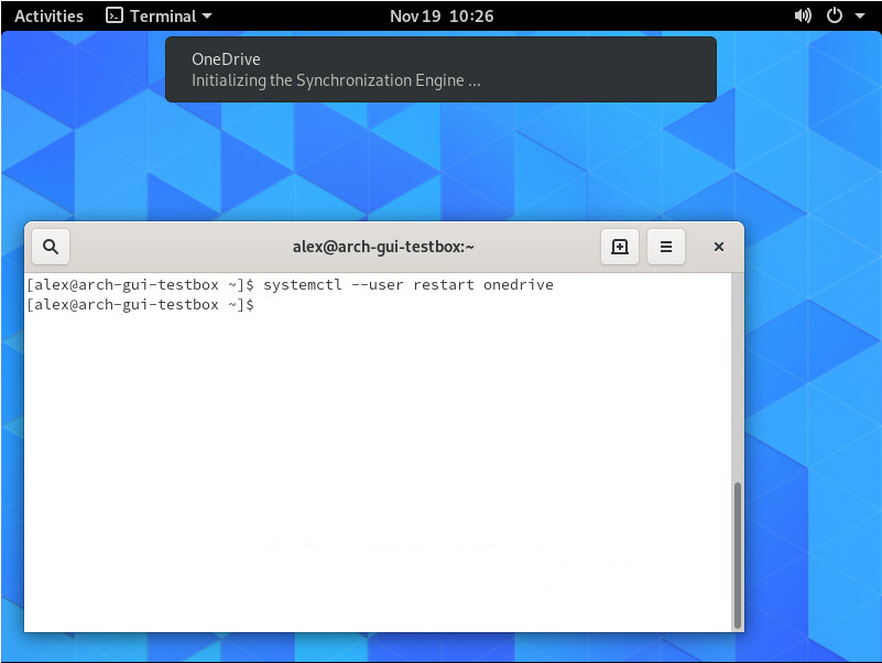 Can't get notifications when running OneDrive client as a service non