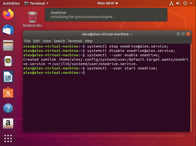 Can't get notifications when running OneDrive client as a service non