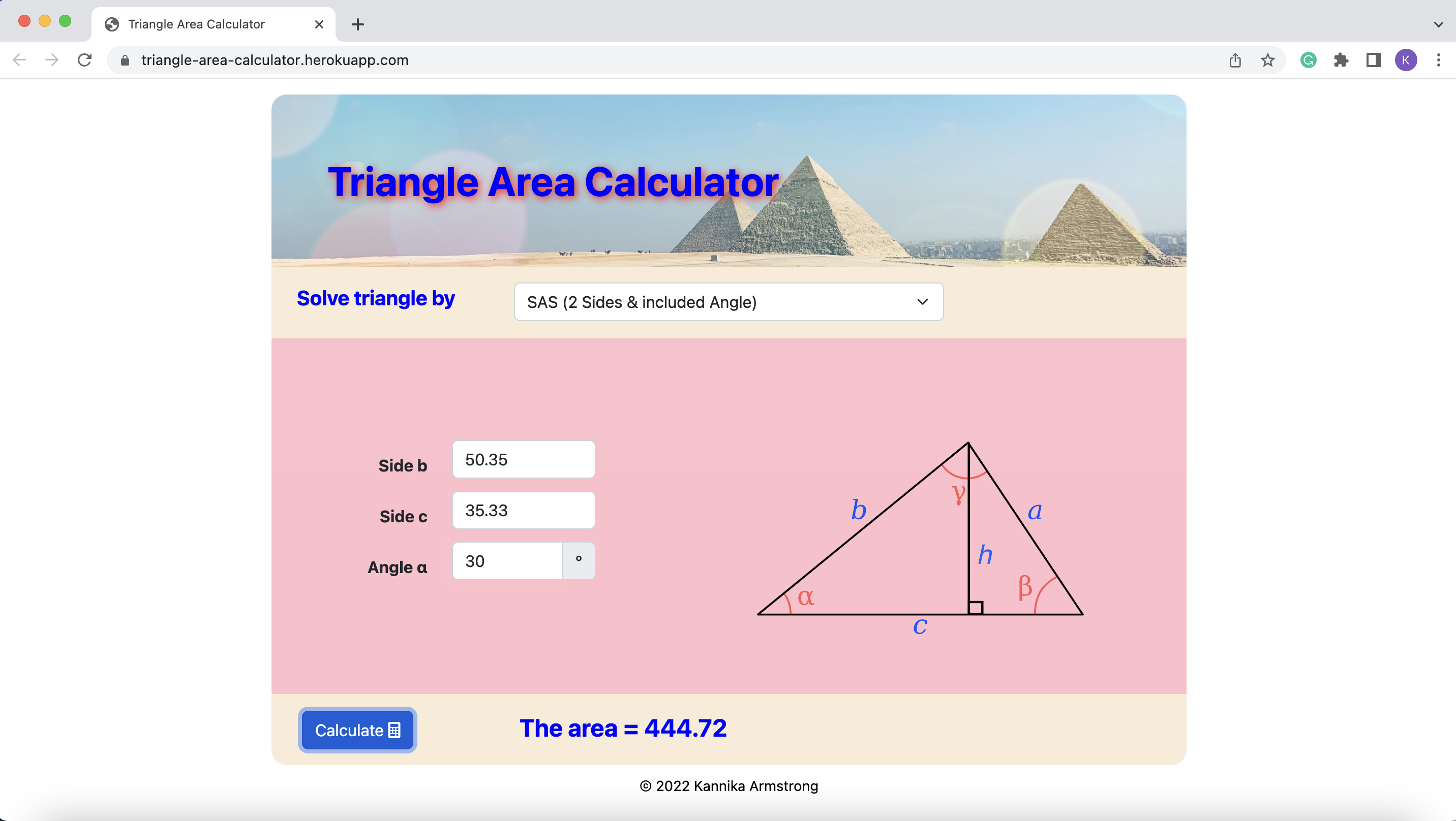 GitHub AKannika/TriangleAreaCalculator Node.js API Application