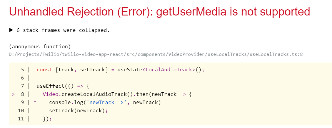 getUserMedia is not supported while running on local server · Issue ...