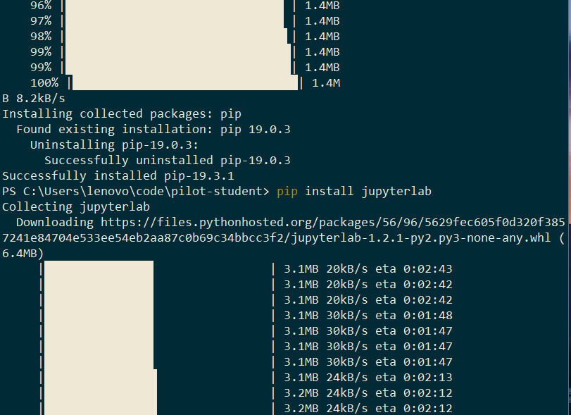 运行 pip install jupyterlab 命令出现 Could not find a version that satisfies ...