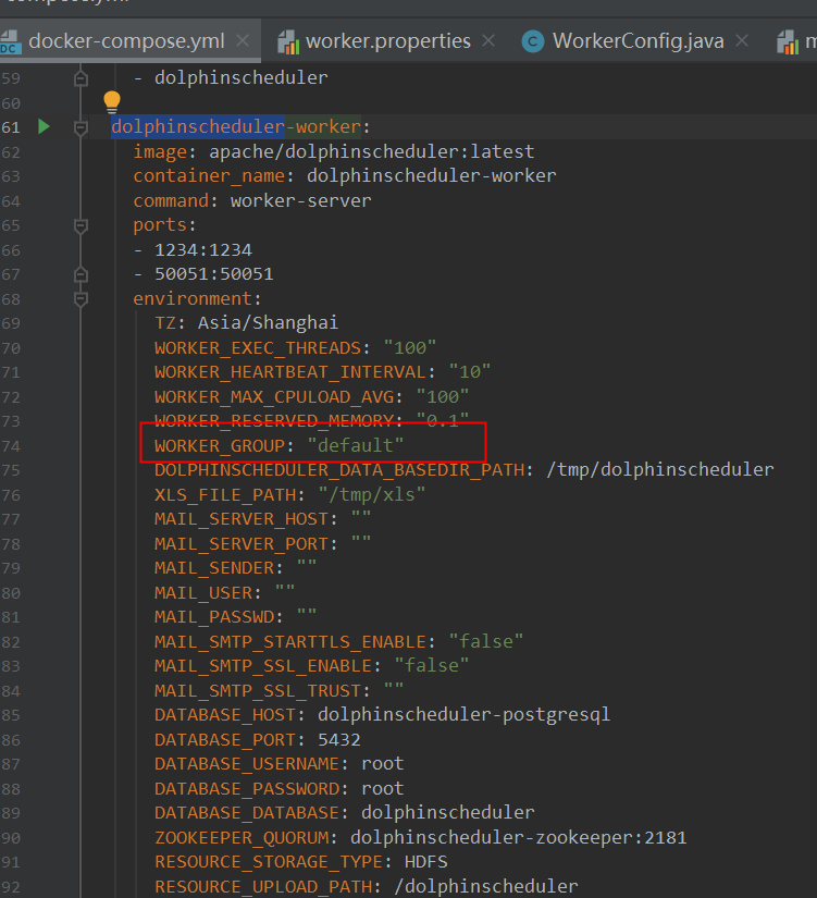 [Bug][Docker] 1.3.5 release compose file config error WORKER_GROUP ...