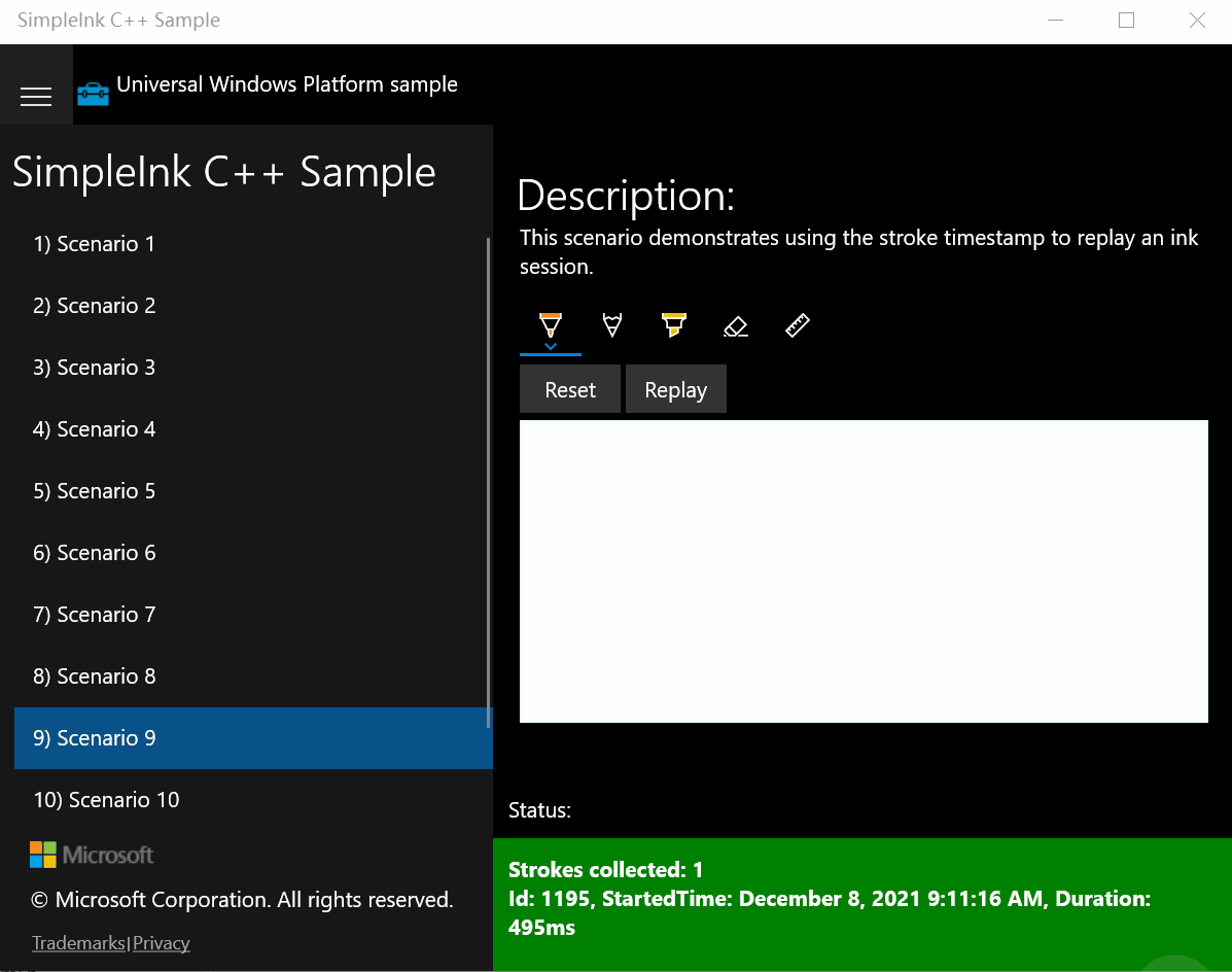 Windows Ink demo scenario 9 replay malfunctioned · Issue 1328