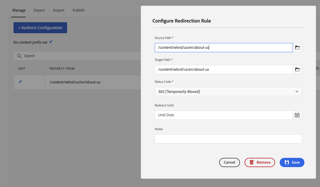 Manage Redirects not working as expected · Issue #2949 · Adobe ...