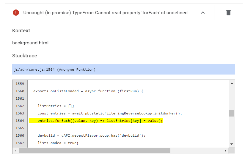 Error after rebuild · Issue #1916 · dhowe/AdNauseam · GitHub