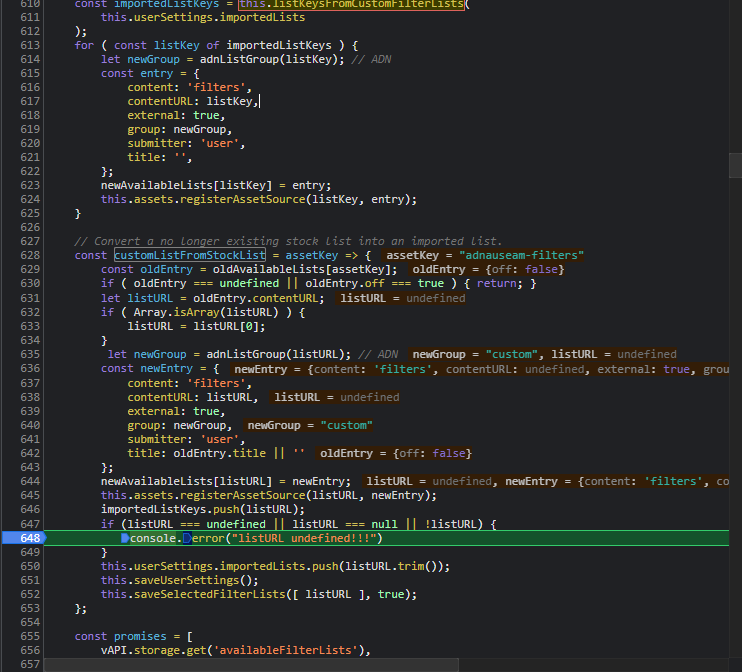 Total loss of filters/filter lists · Issue #1930 · dhowe/AdNauseam · GitHub