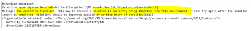 Module 2: Timeout or generic errors when creating solution and/or ...