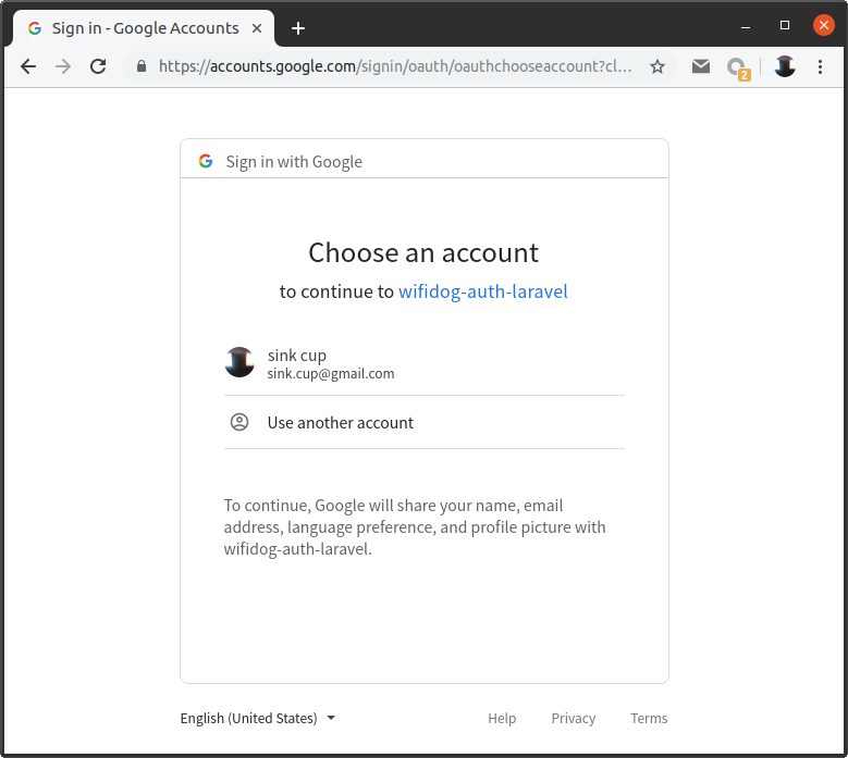 Sign in with Google - Choose an account