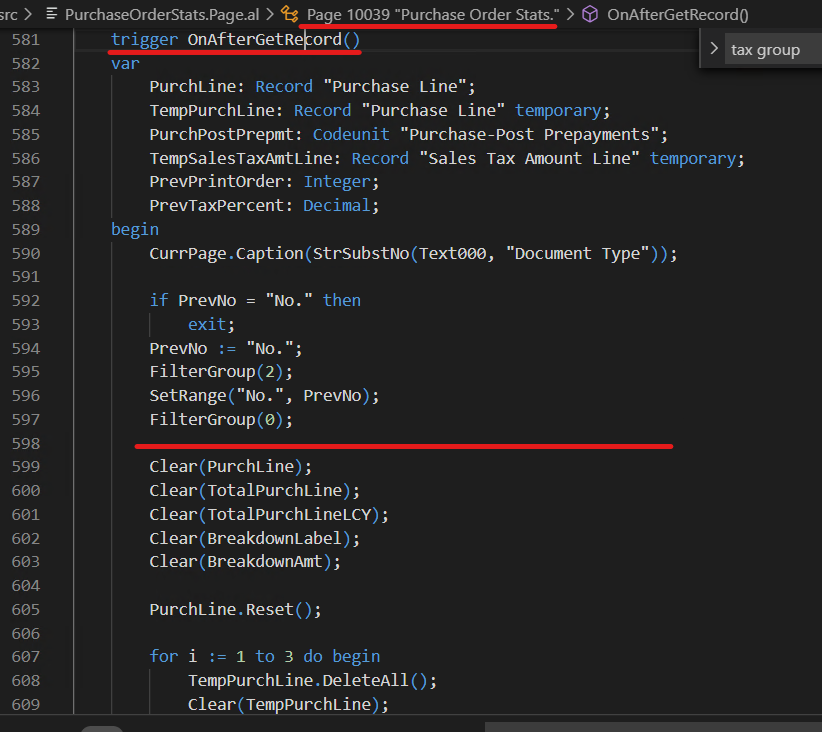 Page 10039 Purchase Order Stats OnAfterGetRecord · Issue 8335