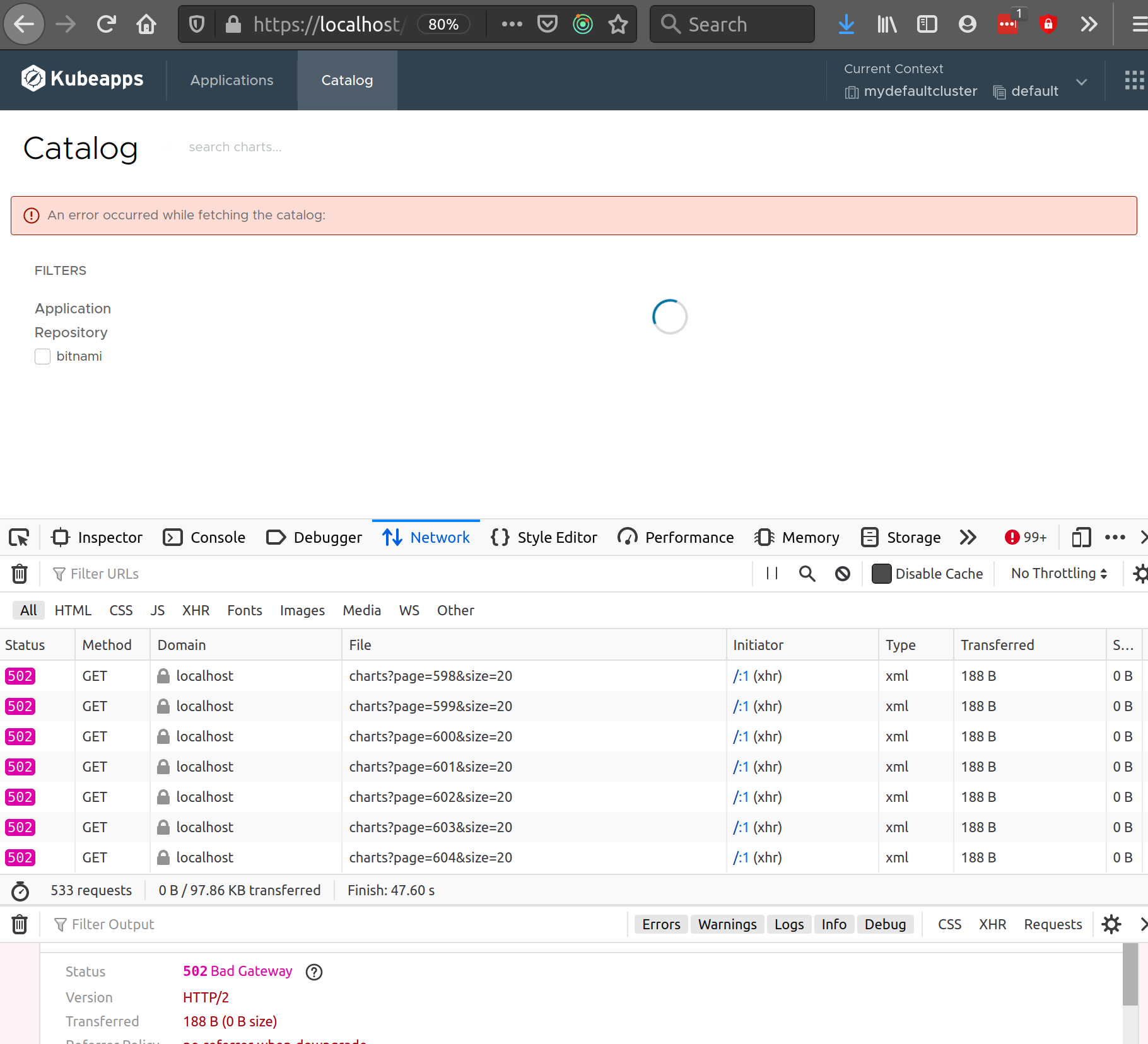 Unable to show the Catalog tab · Issue 2484 · vmwaretanzu/kubeapps