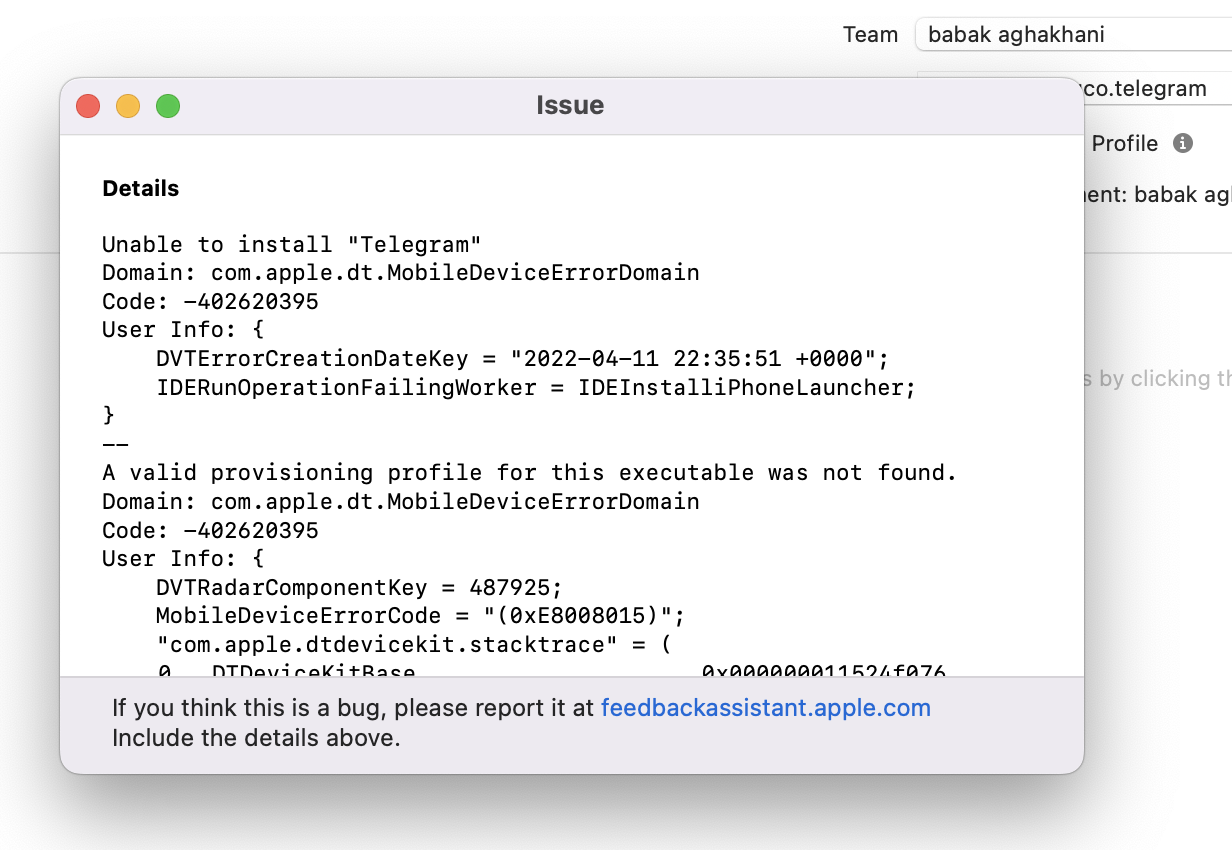A valid provisioning profile for this executable was not found (xcode