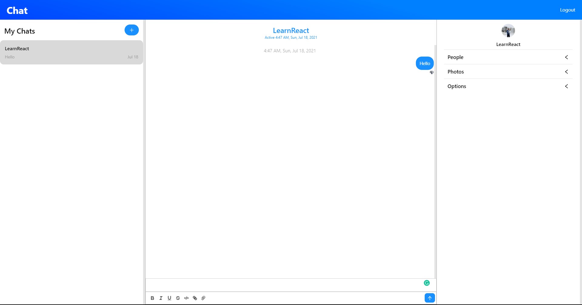 GitHub - Aelbish/Chat: This is a React application. It is a chat ...