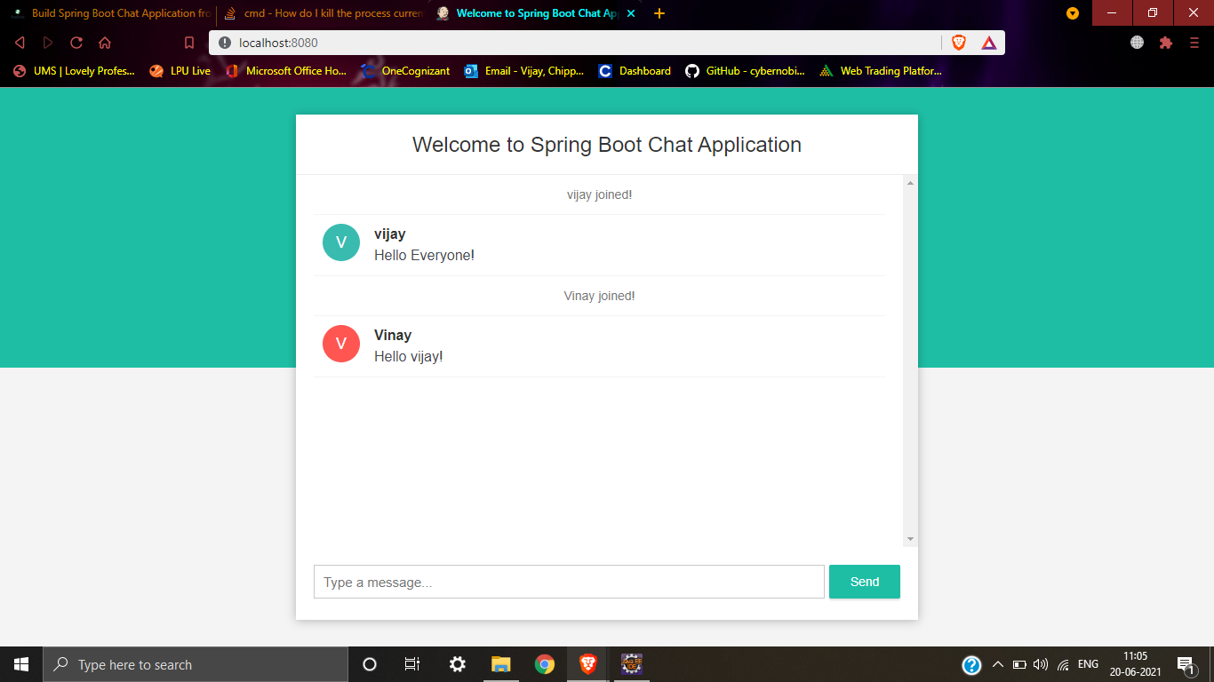 GitHub - chippevijay/SpringBootChatApplication
