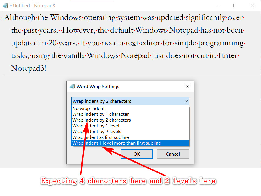 Expecting 4 characters here and 2 levels here