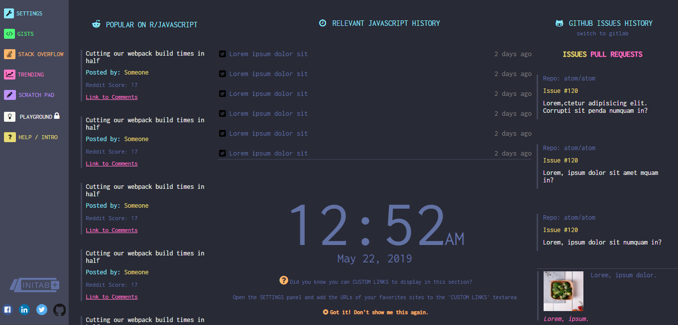 GitHub - LaasriNadia/Initab-Chrome-New-Tab-Extension: This is the ...