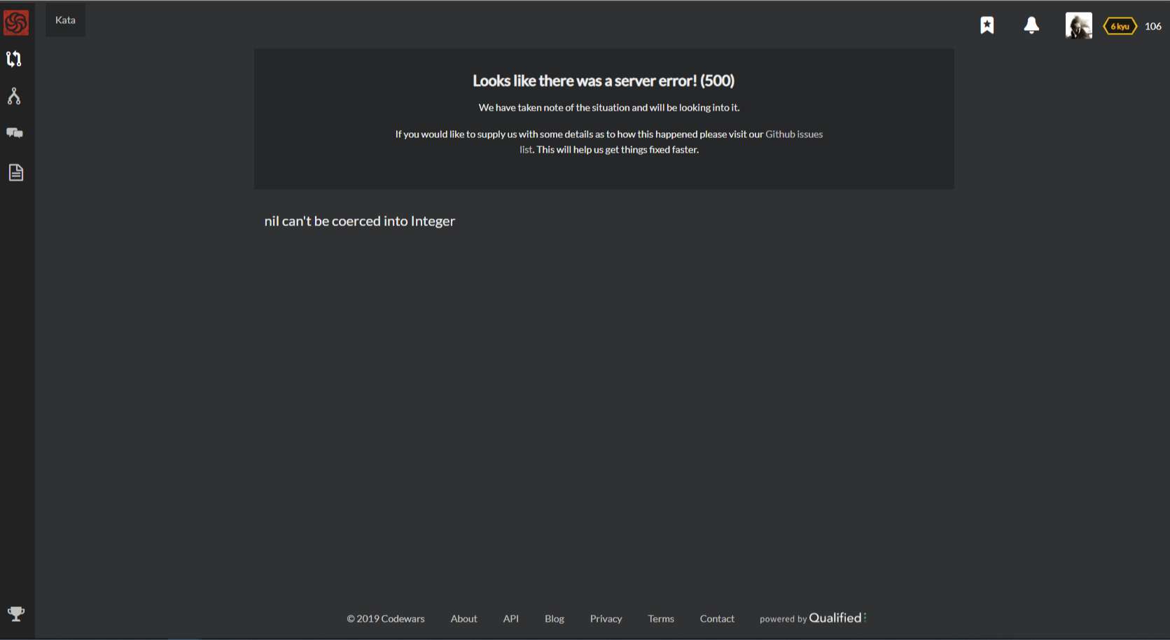 Server error when trying to reach kata/latest/my-languages · Issue ...