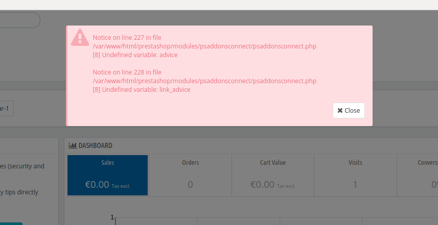 PSAddons module throwing errors after a fresh install · Issue #13675 ...