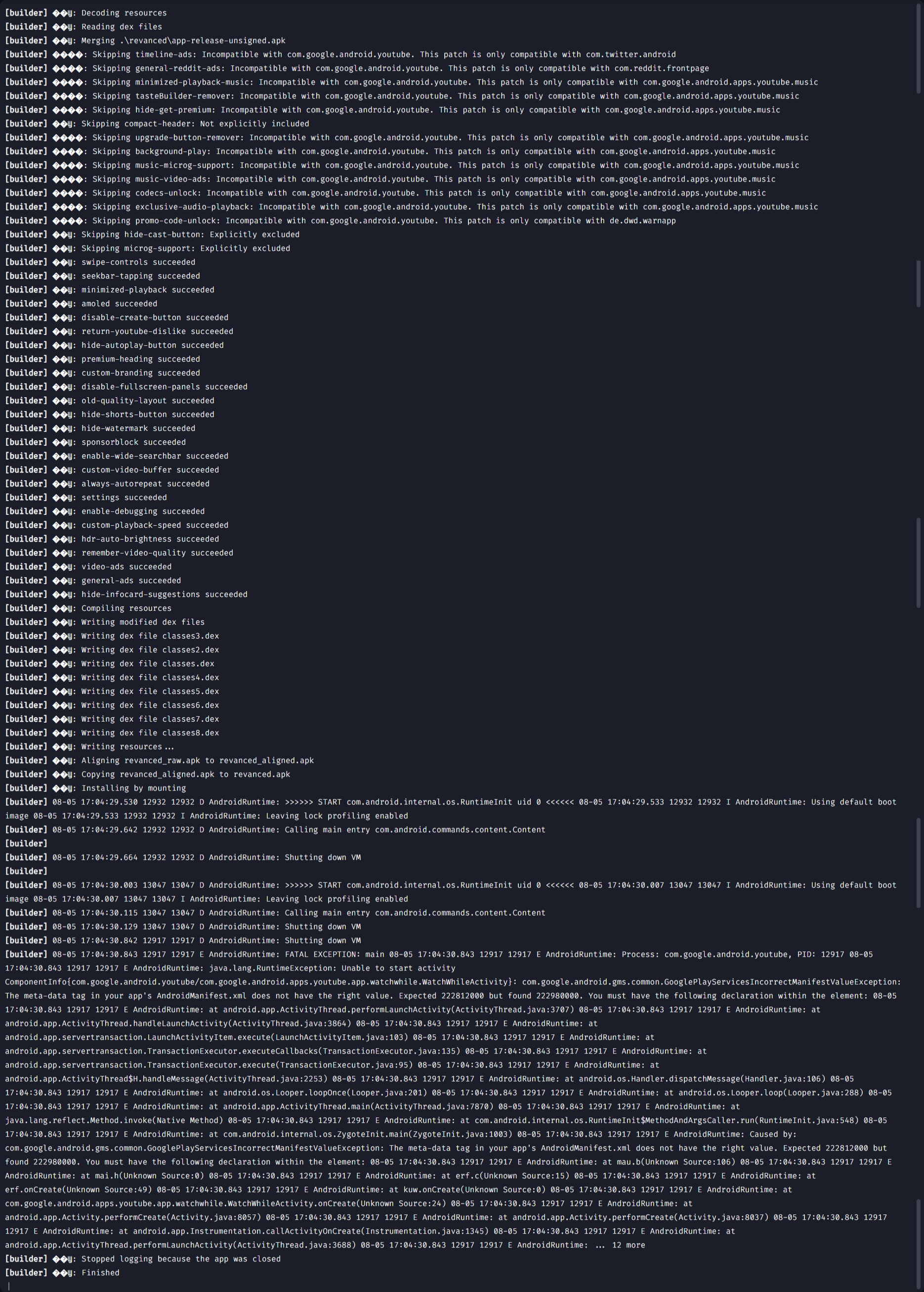Root build failed · Issue #151 · reisxd/revanced-builder · GitHub