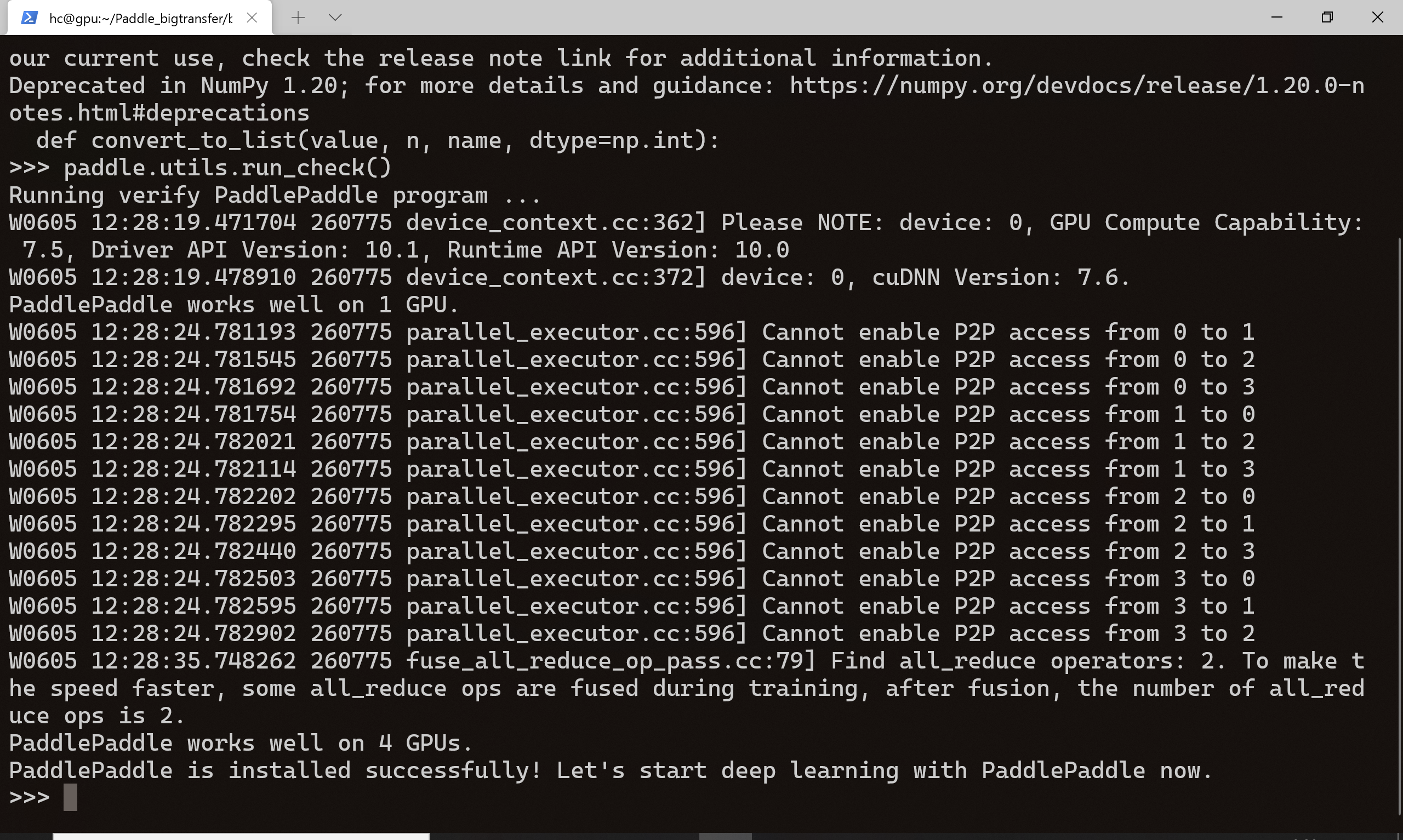 Cannot enable P2P access from 0 to 1 · Issue #33362 · PaddlePaddle/Paddle