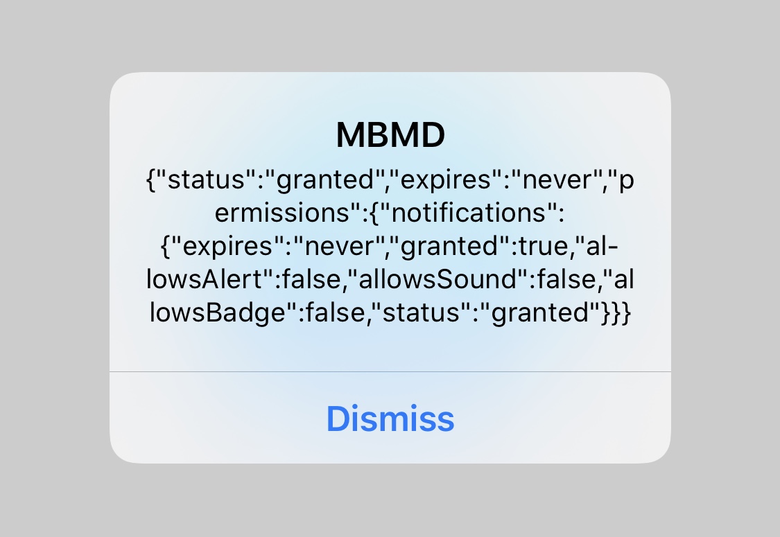 iOS Standalone Push Permissions Issue: This app does not have ...