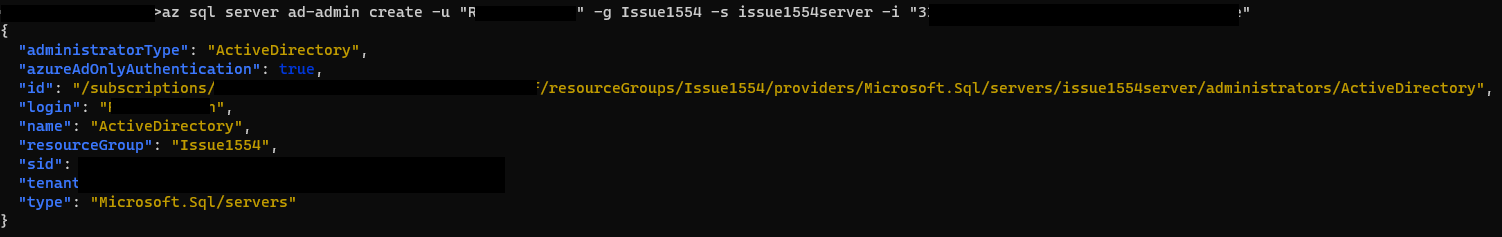 Cannot set SQL Server AD Admin · Issue #1554 · Azure/azure-cli ...