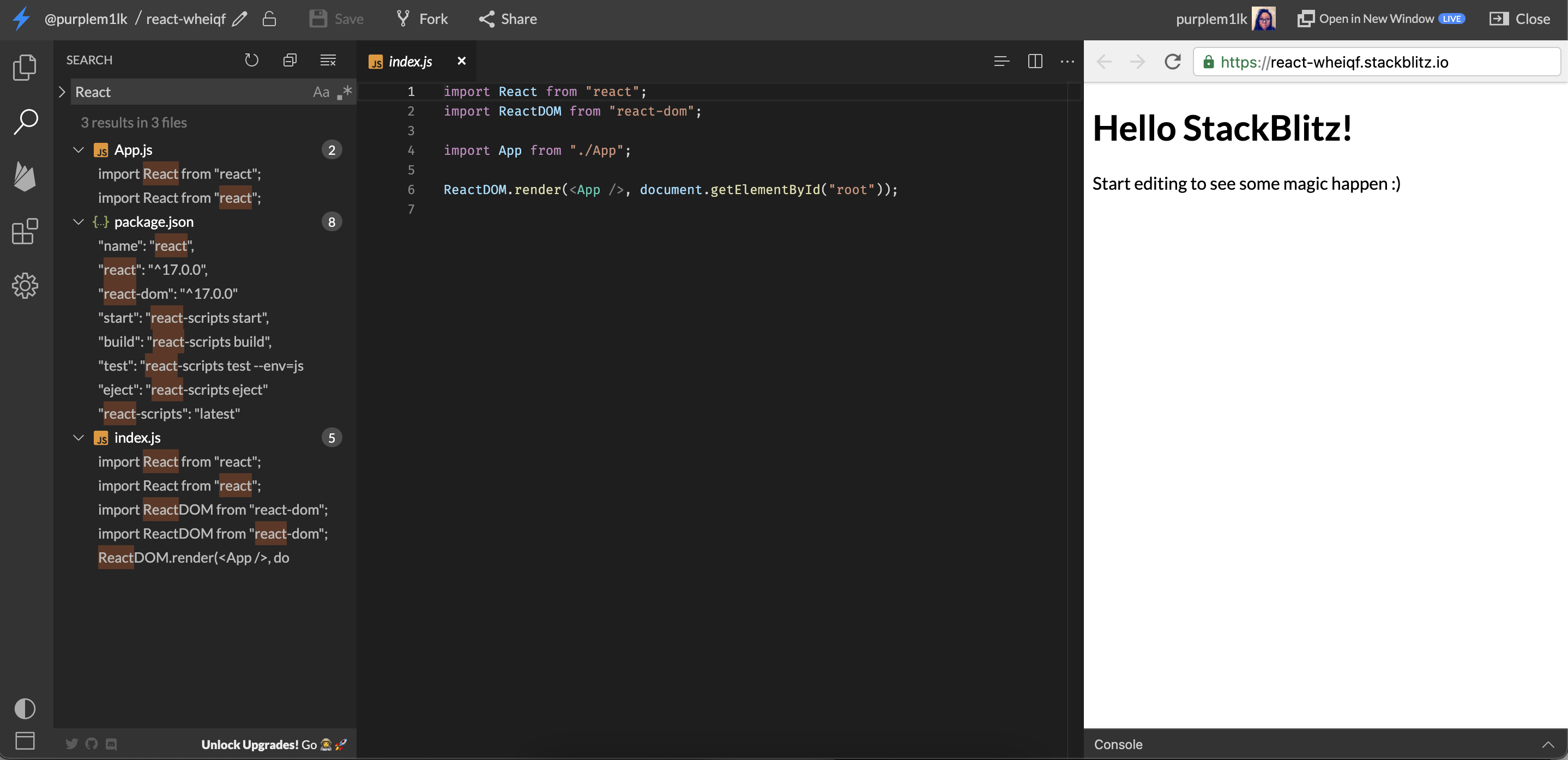 code search support · Issue #391 · stackblitz/core · GitHub