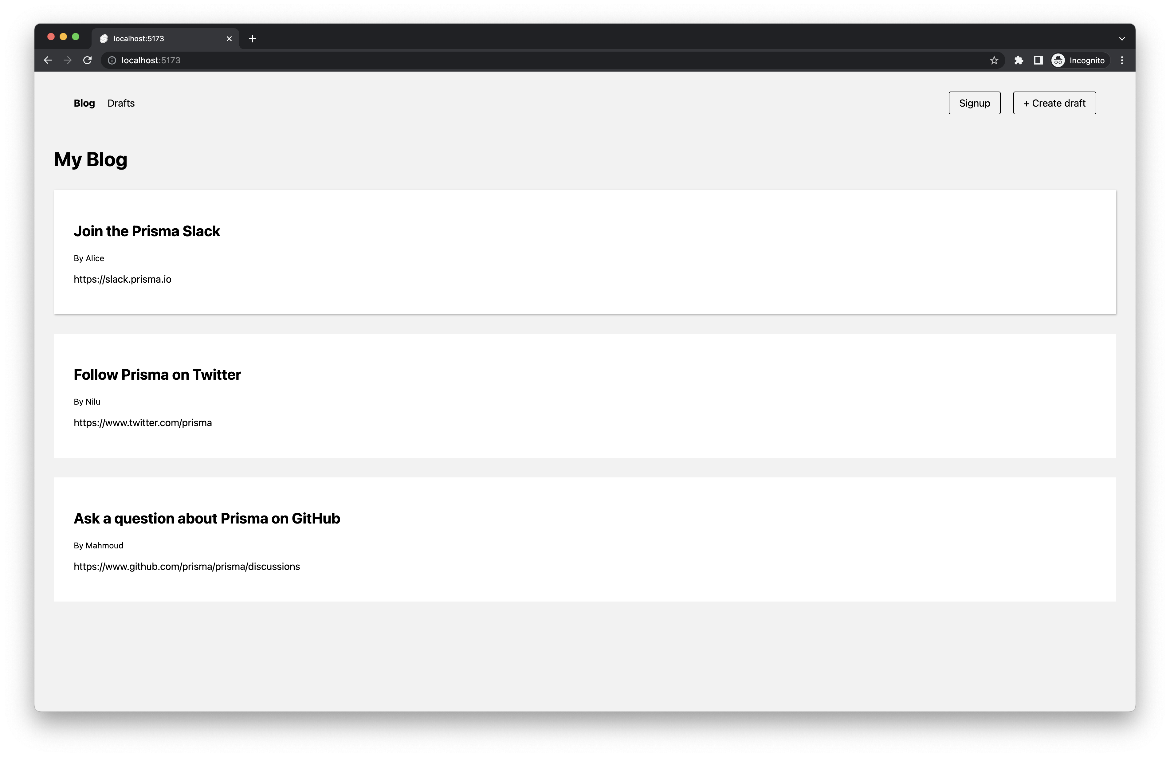 home page