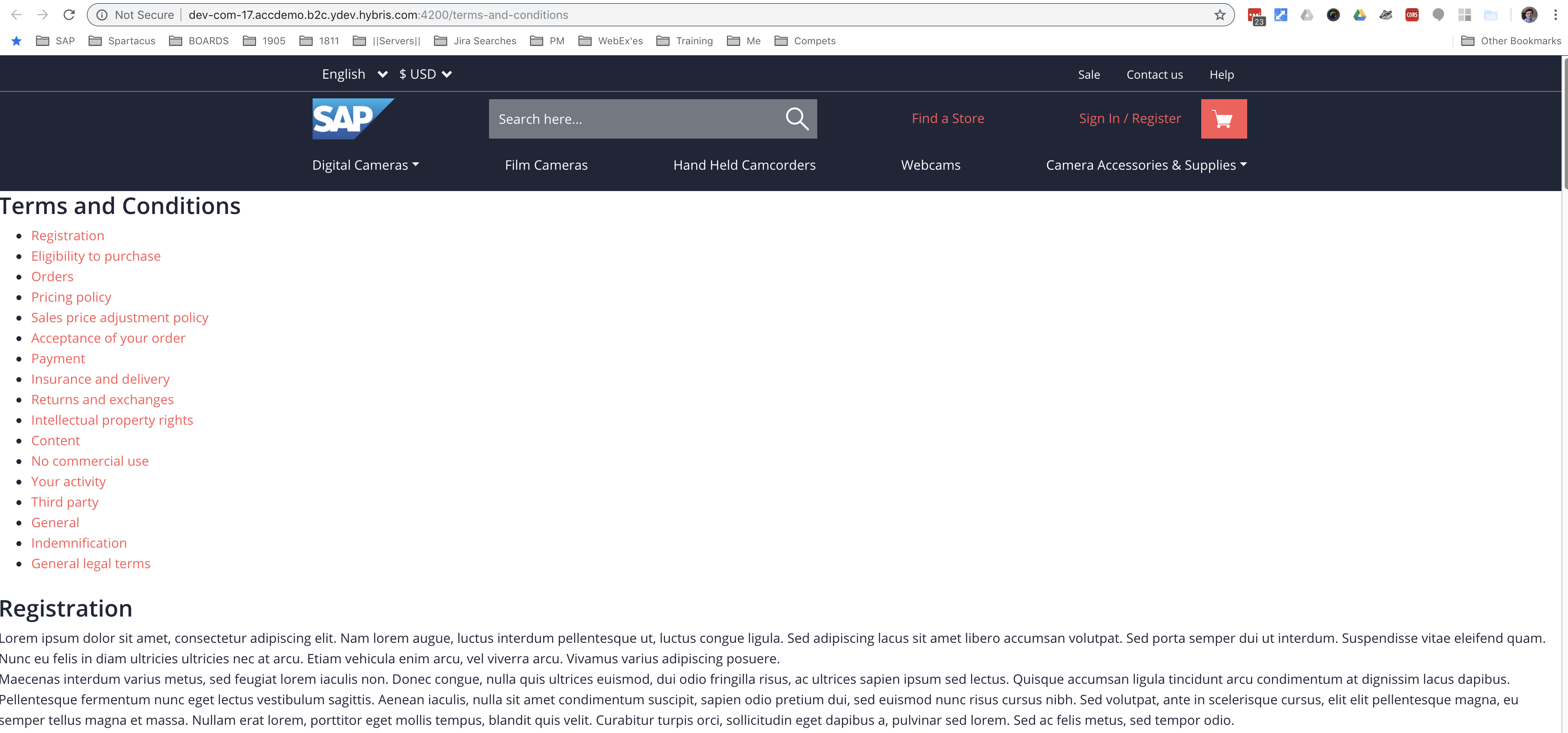 Update t&c cms data styling so it works with spartacus css - in ...