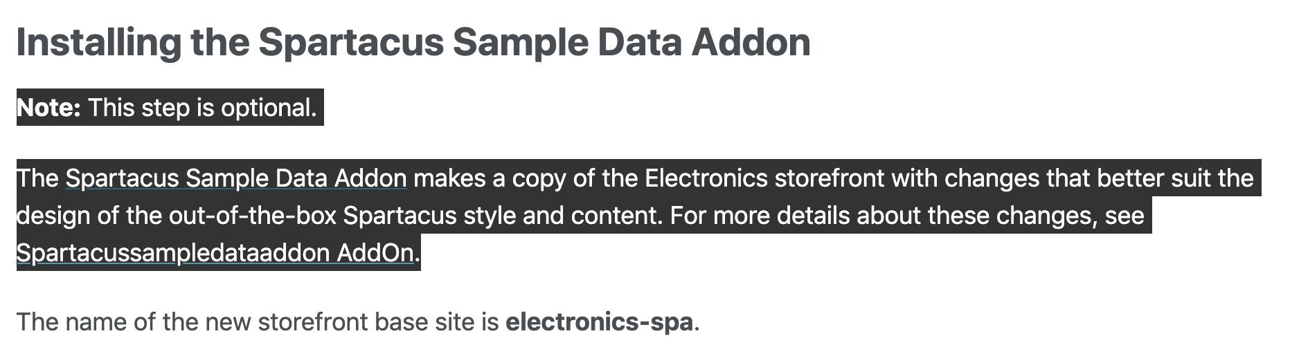 installing spartacus sample data 'optional' - explanation improvement ...