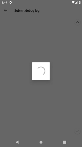 spinning circle for creating the debug log has a square in background ...