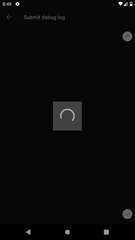 spinning circle for creating the debug log has a square in background ...