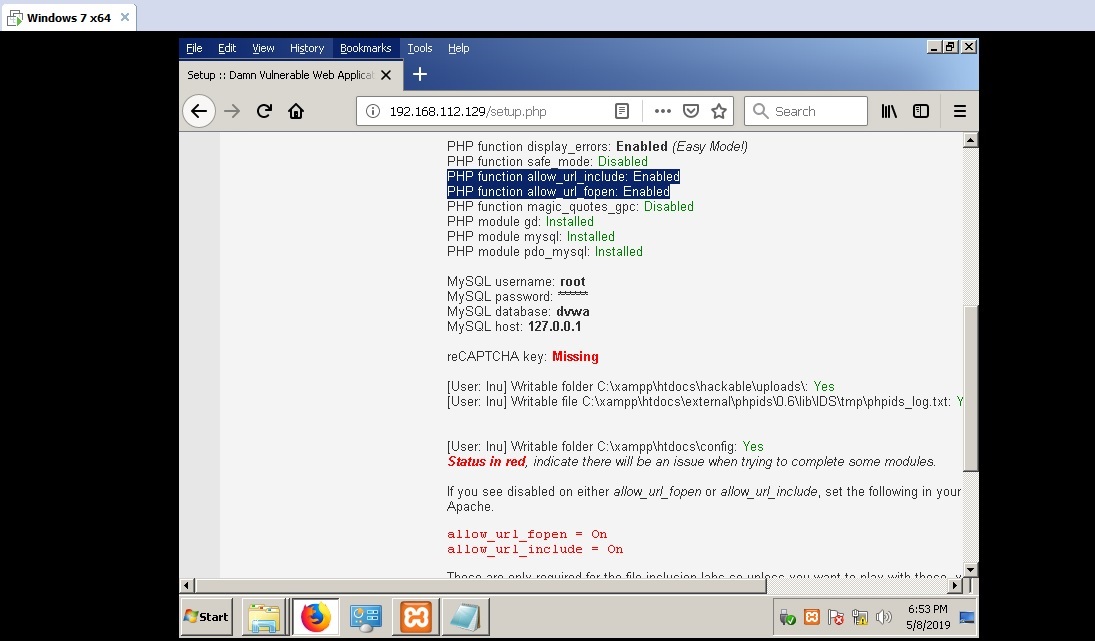 setup problems xampp windows · Issue #301 · digininja/DVWA · GitHub