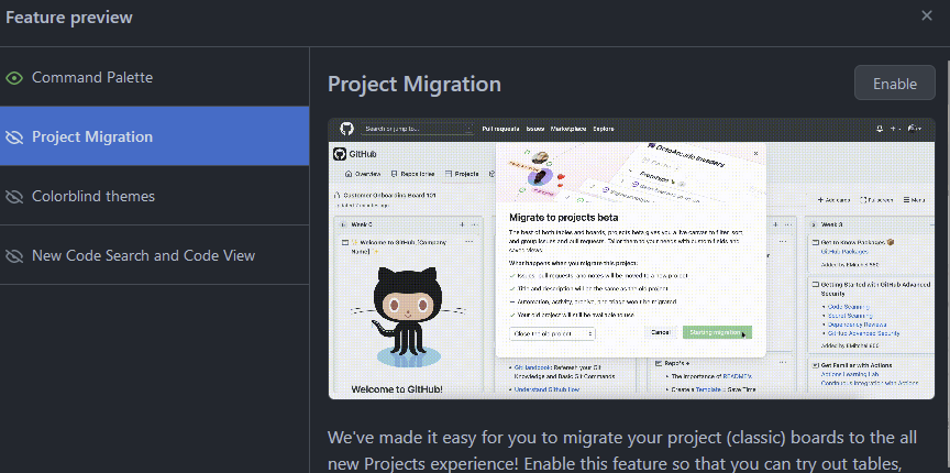 Project Migration Feature Preview · community · Discussion #18752 · GitHub
