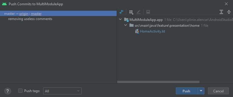 verifique seus commits