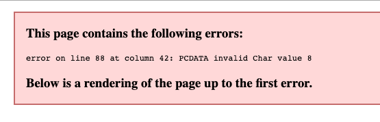 this page contains the following errors ne demek