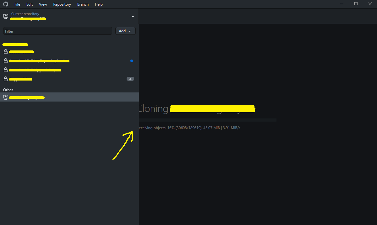 Progress bar during cloning partially hidden · Issue #11953 · desktop ...