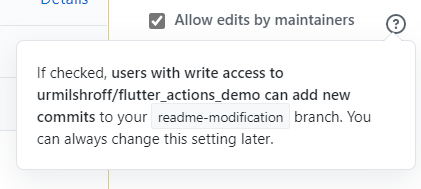 https://github.com/urmilshroff/flutter_actions_demo/pull/3 (bottom right)