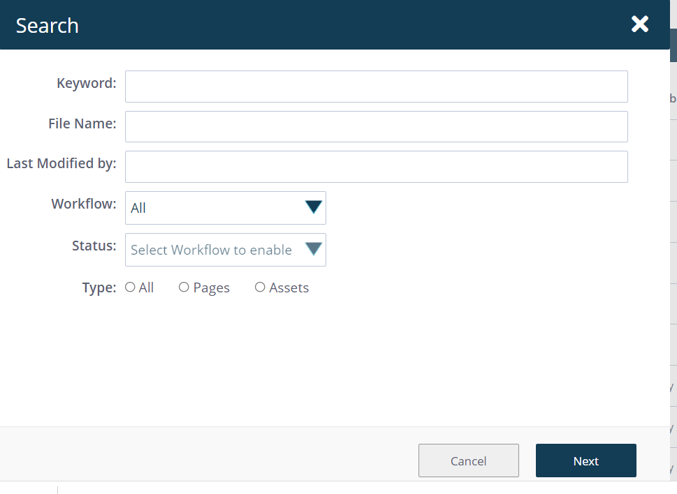 If Click Advanced search is selected, you cannot go back to plain ...