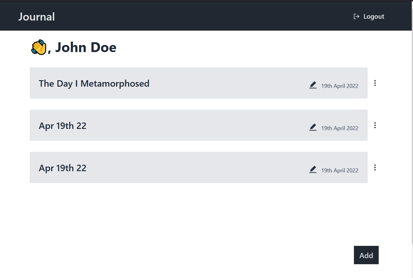 GitHub - nihalshetty0/journal-react: Full Stack MERN application to ...