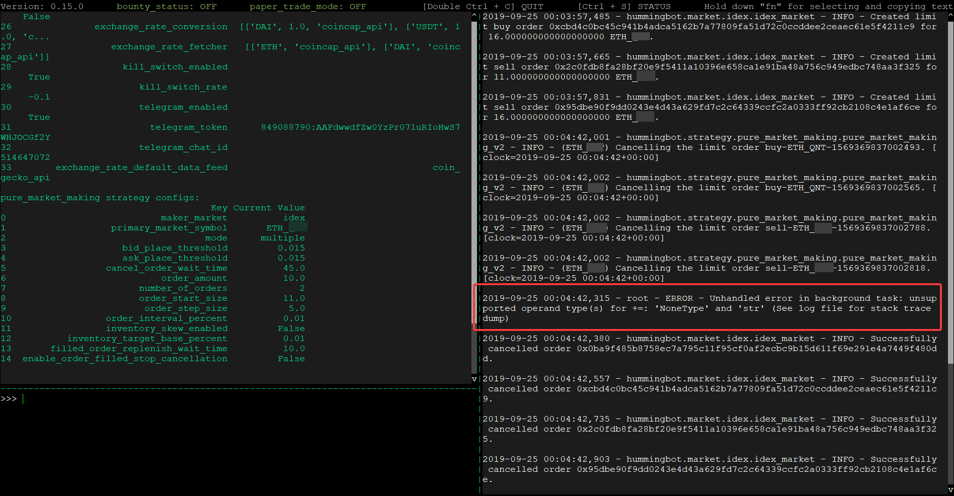 [BUG] Runtime Warning on restart after sending list configs command ...