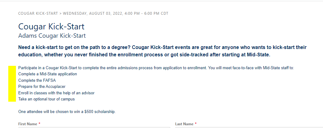 Registration page with General SLDS template not displaying rich test bulleted list