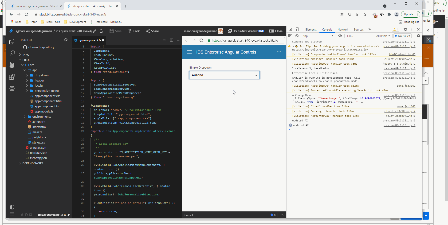 current select behavior