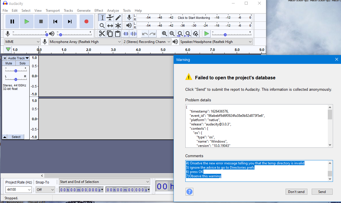 Audacity will fail to start if TEMP location is unwritable · Issue ...